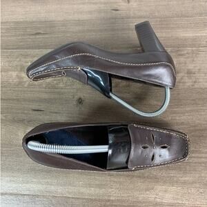 Whats What by Aerosoles Heel Loafer Classic Pumps Leather 8.5  Brown 2.5"